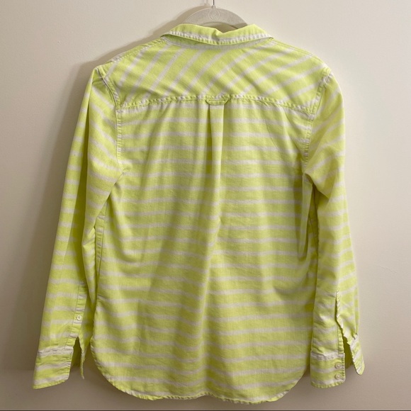 J. Crew Factory Yellow White Striped Popover - Picture 5 of 5